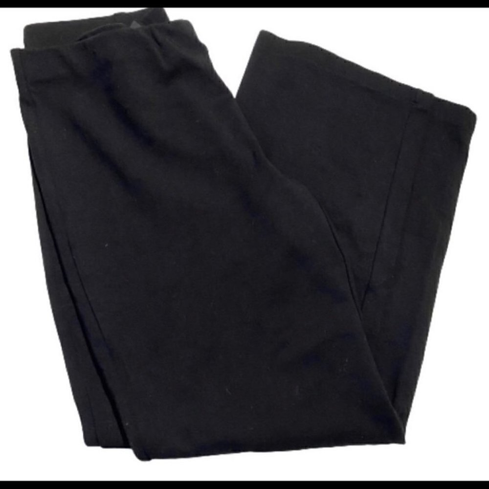 Eileen Fisher Black Elastic Waist Pull On Pants PETITE